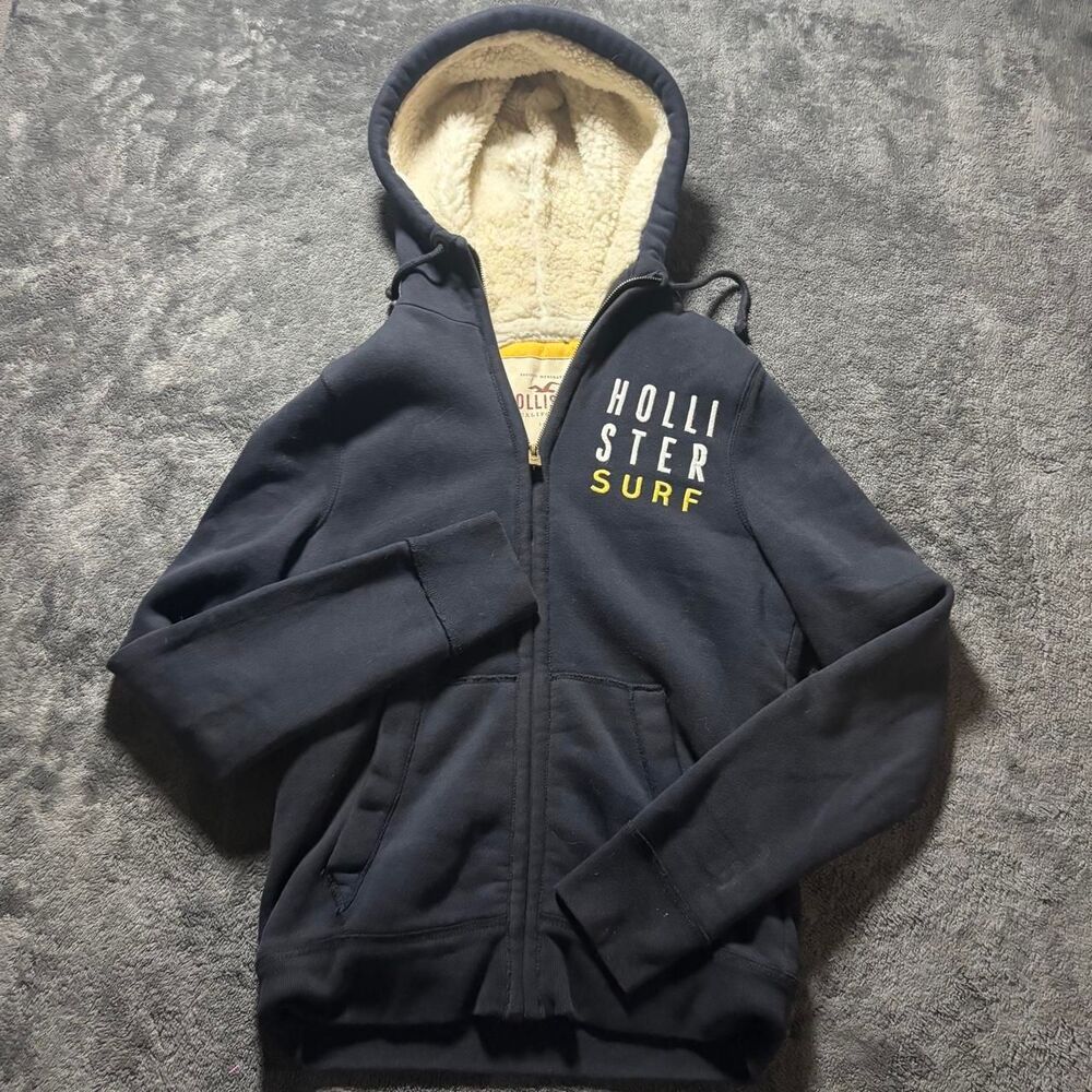 Hollister-co Women's Navy and Blue Hoodie